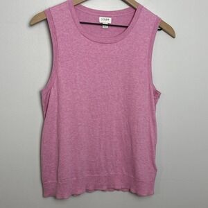 J. Crew Factory Women's M Sleeveless Classic‎ Shell Sweater Heather Rose Quartz